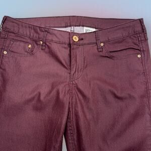 H&M Women’s 29 Burgundy LOW WAIST SKINNY ANKLE Jeans